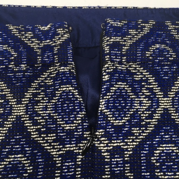 J CREW FACTORY Jacquard Mini Skirt Blue Moroccan - Picture 7 of 8